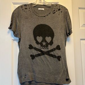 Lauren Moshi Grey Skull Tee Shirt